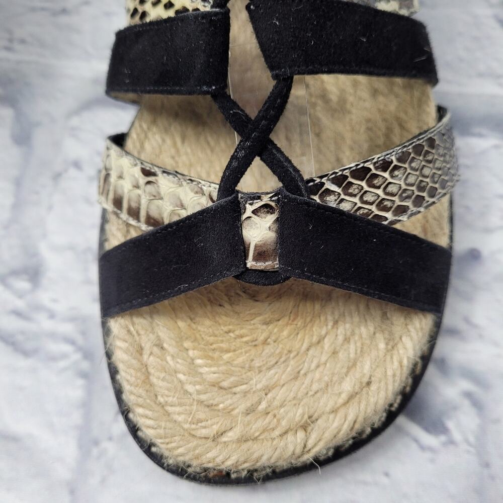 Paul Andrew Black Tempest Suede & Snakeskin Gladiator Espadrilles size 6 - Picture 3 of 11